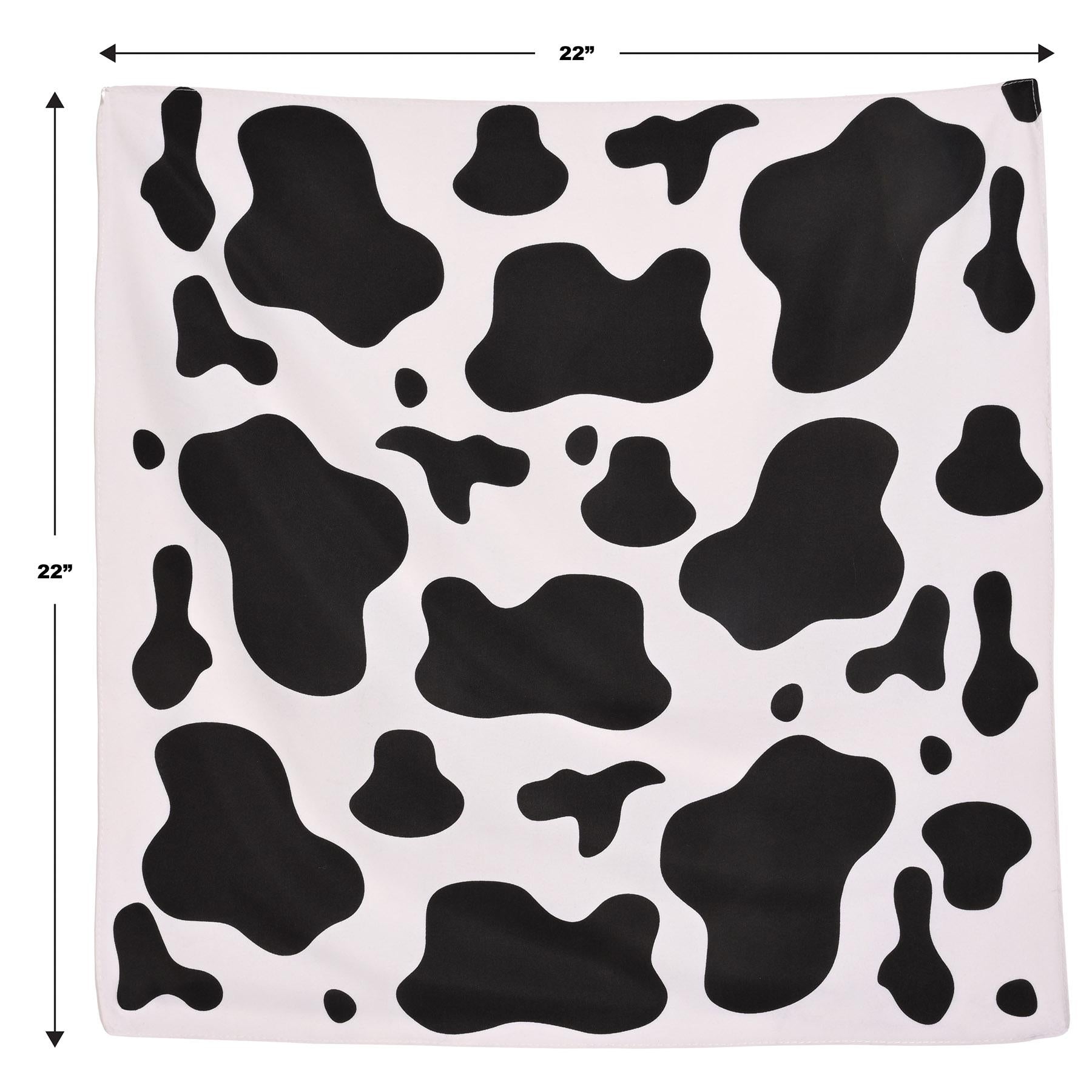 12 Pack Cow Print Bandanas - Fun Cowboy Party Favors for Western Themed Events, Birthday Parties & Farm Animal Costume Accessories