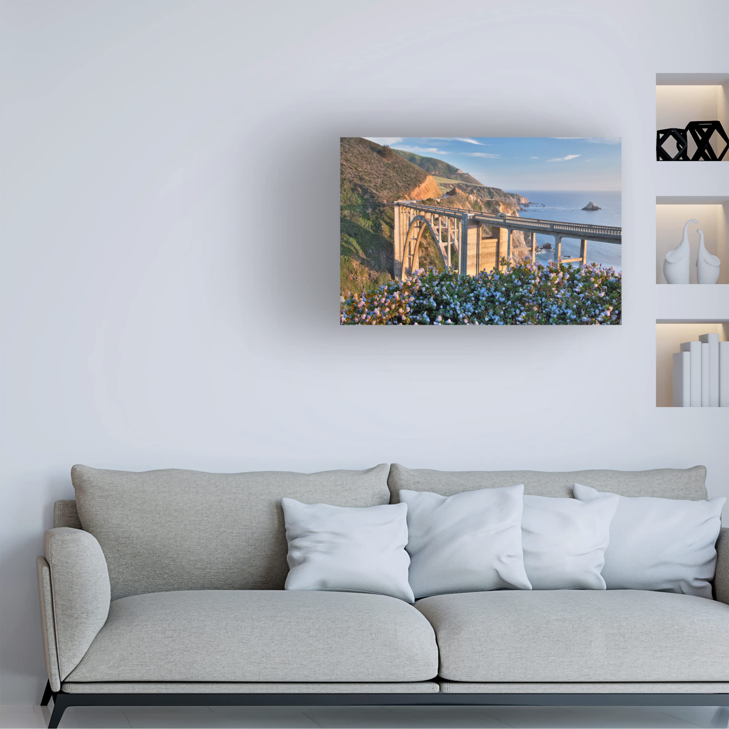 Dennis Frates 'Bridge 2' Canvas Wall Art Print - Modern Landscape Painting for Home & Office Decor - Perfect for Living Room, Bedroom or Office Wall Decor