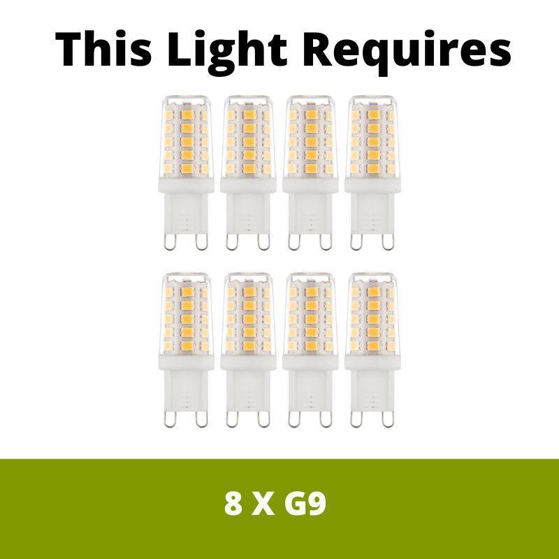 Eglo Condrada 1 Chrome 8-Light Flush Mount Ceiling Light Fixture with White Glass Shades - Perfect for Bedroom, Living Room & Kitchen Lighting
