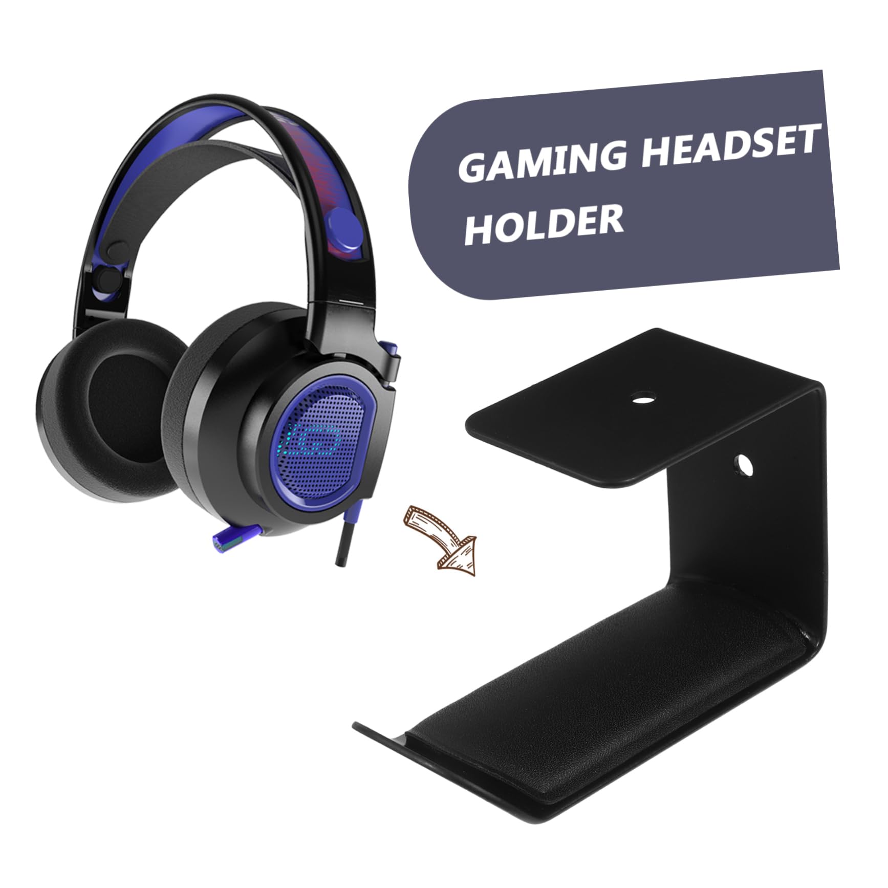 PRETYZOOM Stylish Headphone Hanger Hook - Under Desk Headset Holder for Computer, Purse & Bag Accessories - Perfect for Office, Home Desk & Gaming Setup Organization