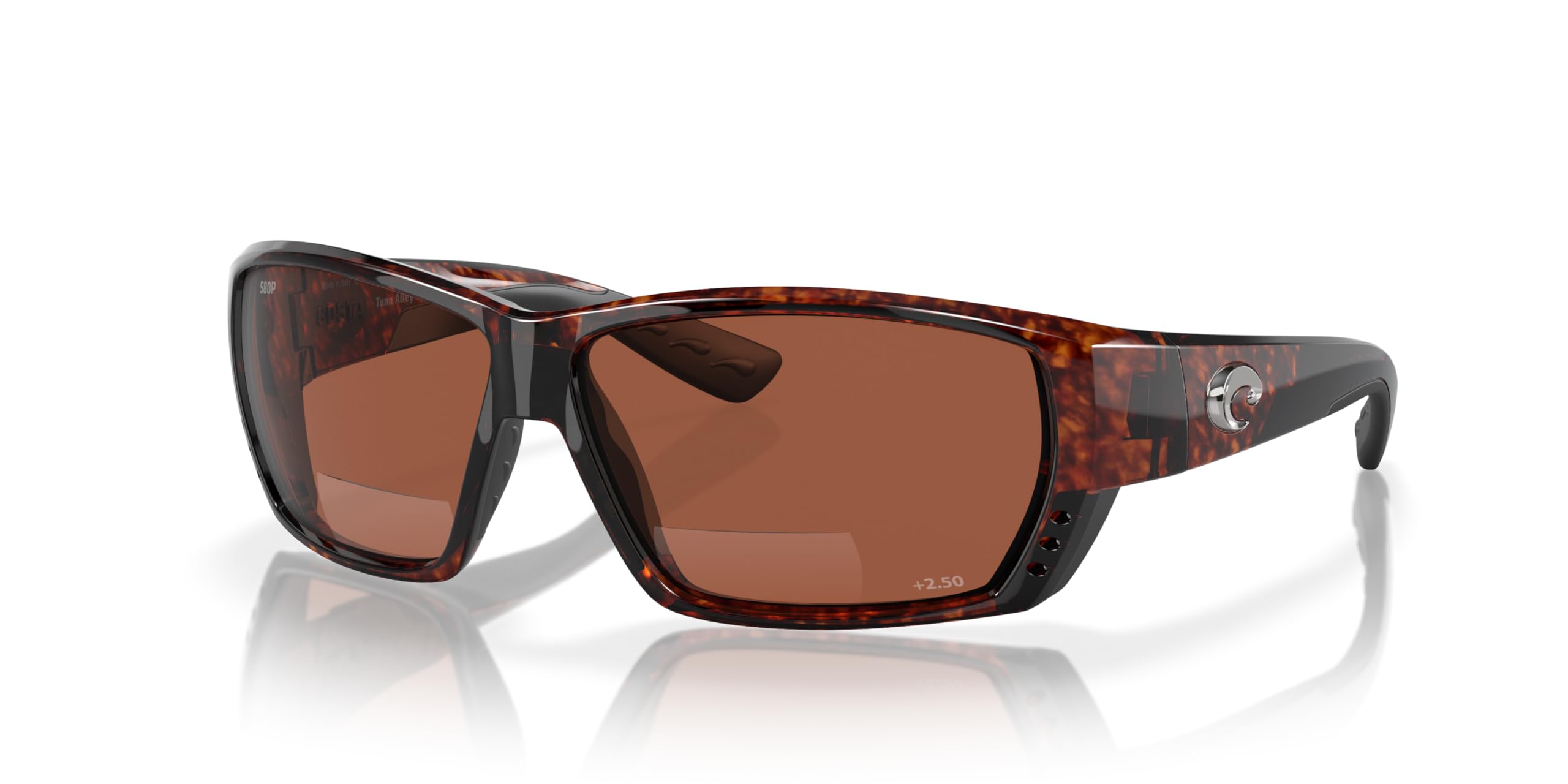 Costa Del Mar Men's Tuna Alley Readers Rectangular Polarized Sunglasses for Fishing, Driving & Outdoor Activities