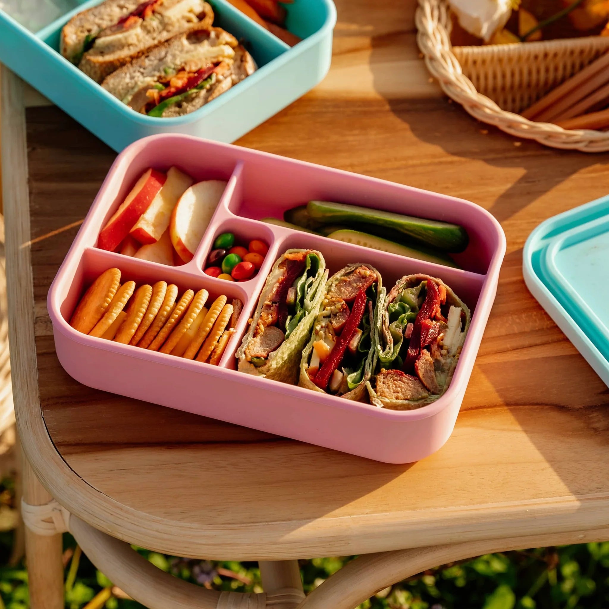 Eco-Friendly Silicone Lunch Box - BPA-Free, Reusable & Leak-Proof Food Container for Meal Prep, School, Office & Picnics - Watermelon Design