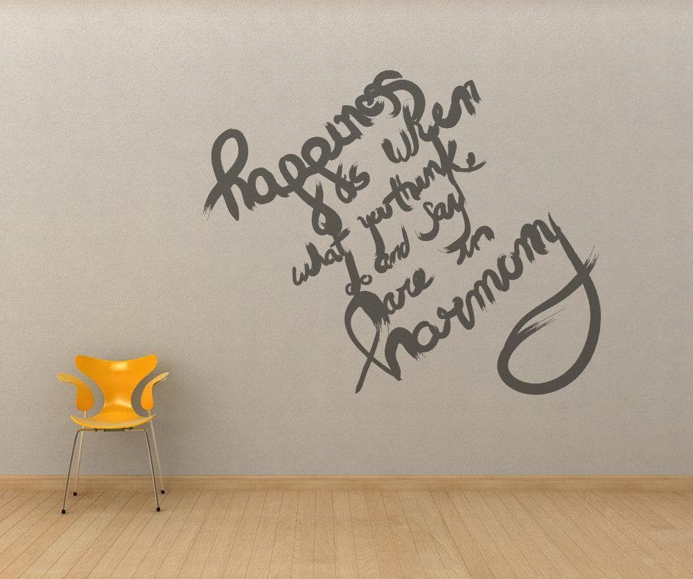 Vinyl Wall Decal Sticker - Inspirational Happiness Quote Home Decor (OS_MB287) - Perfect for Living Room, Bedroom & Office