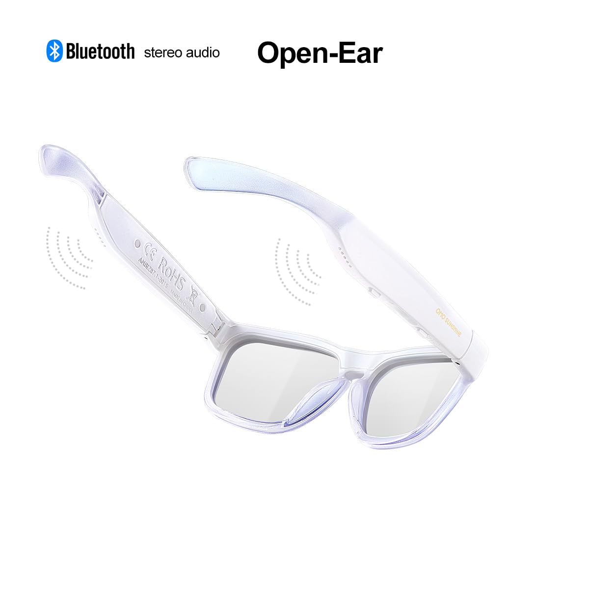 OhO Smart Glasses - Polarized Bluetooth Sunglasses with UV400 Protection, Built-in Speaker & Voice Control for Running, Cycling & Outdoor Activities - Unisex Transition Lens Sport Eyewear