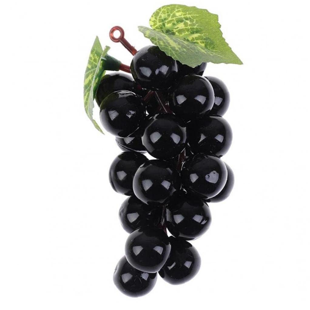 Ruluti Artificial Black Grape Clusters - Realistic Fake Grape Bunches for Wedding Decor, Fruit Bowl Centerpiece, Wine Bar Display & Home Decoration