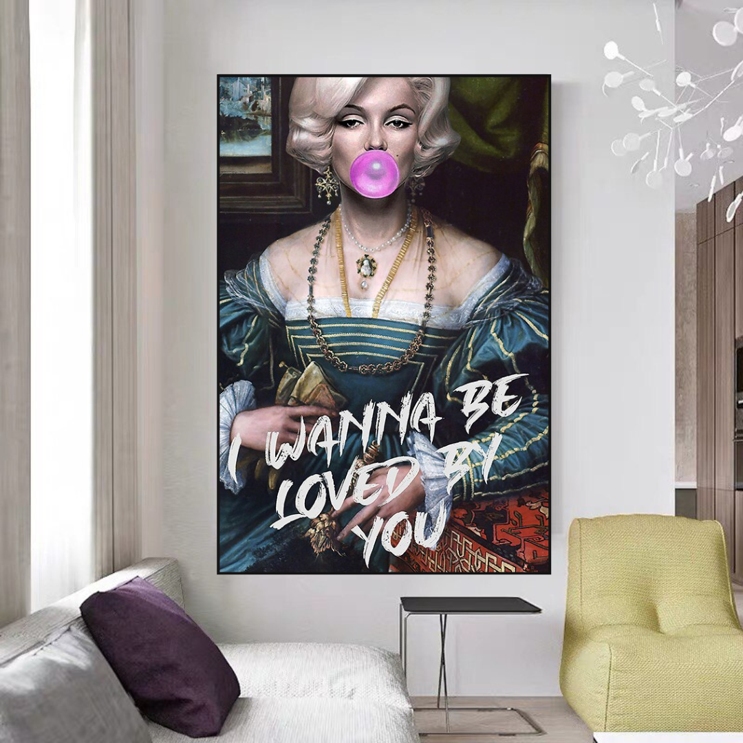 Wanna be Loved Marilyn Monroe Poster - Vintage Hollywood Wall Art for Home, Office & Gifts | Classic Movie Star Decor