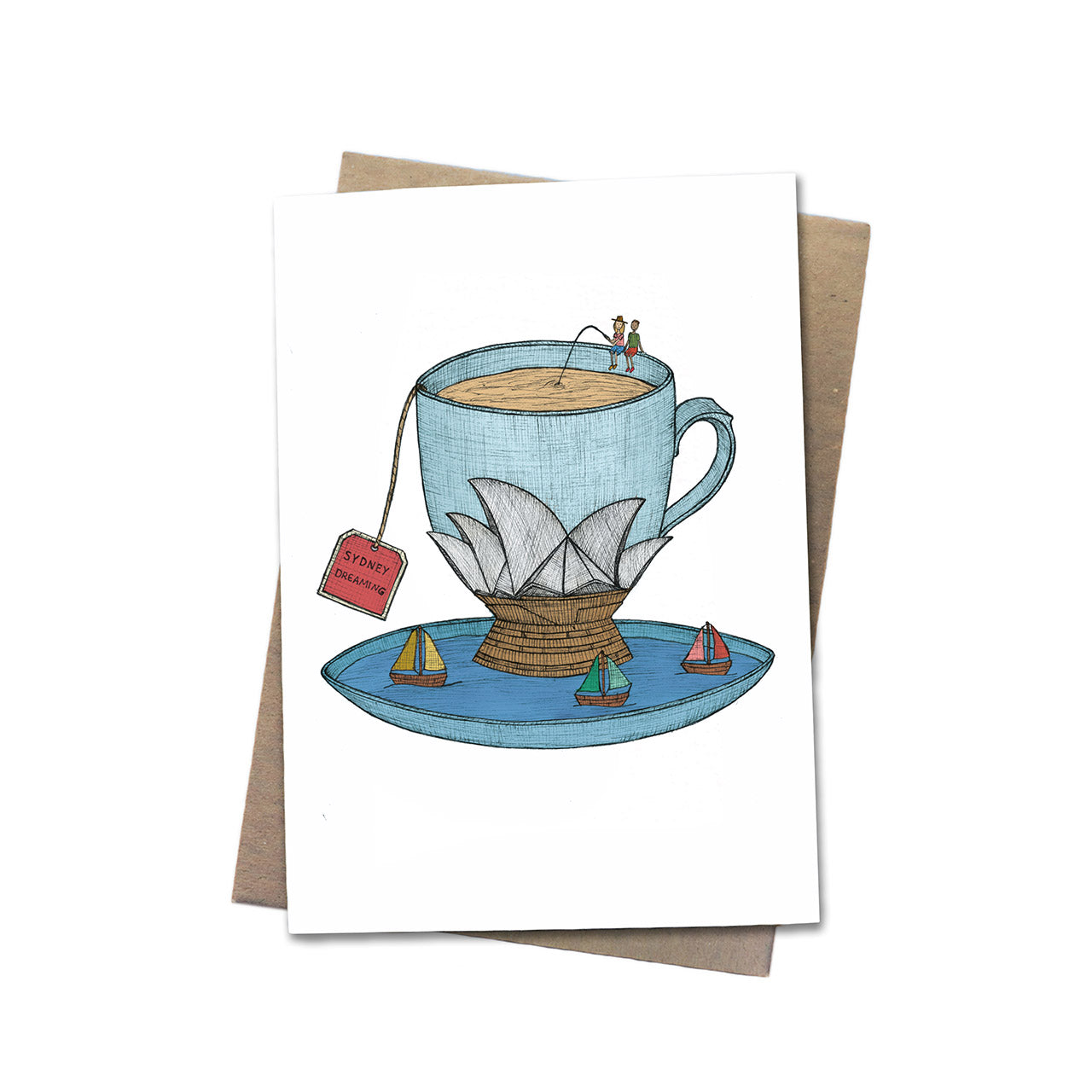 Teacup of Sydney Greeting Card - Elegant Australian Souvenir Postcard for Birthday, Thank You & Special Occasions - Perfect for Travel Lovers & Collectors