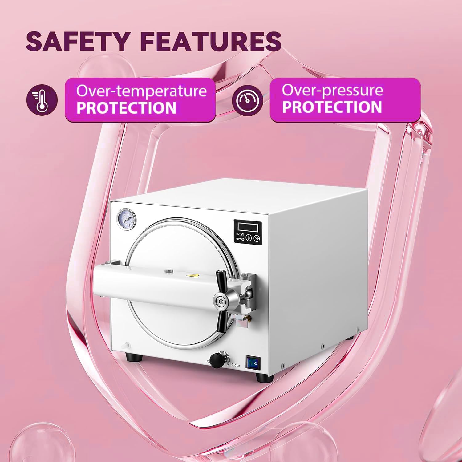 18L Benchtop Autoclave Sterilizer E218 - High Temperature Steam Sterilization with Digital Chip Control - Lab & Medical Equipment for Small Offices & Clinics - Fast US Shipping (Ideal for Dental Tools, Tattoo Equipment & Beauty Salon Sterilization)
