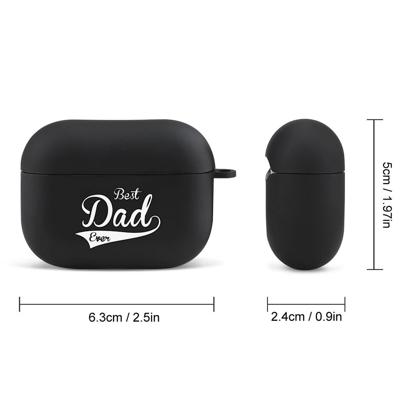 Best DAD Ever AirPods Pro Case - Shockproof TPU Protective Cover for Bluetooth Headset Charging Case (Black) - Perfect Gift for Father's Day, Birthday & Daily Commute Protection