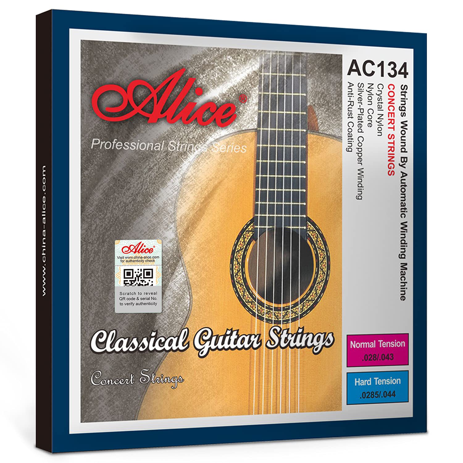 Alice Classical Guitar Strings 028-043 Nylon Core with Anti-Rust Coating - Normal Tension (2 Sets) | Perfect for Beginners & Professionals - Ideal for Practice, Performances & Studio Recording