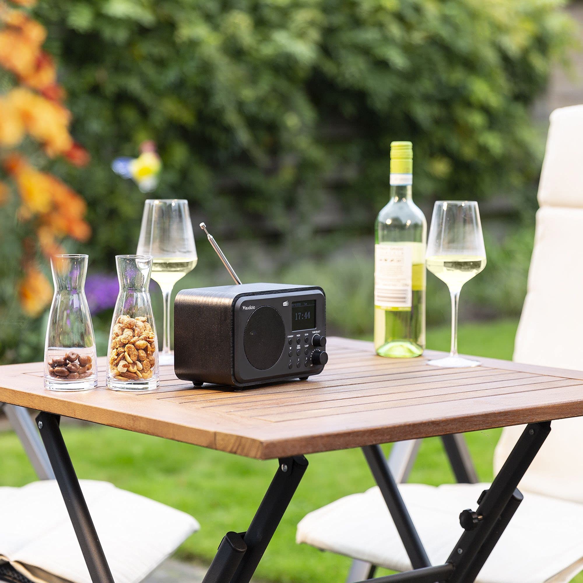 Audizio Milan Portable DAB/FM Radio with Bluetooth Speaker - Rechargeable Battery, 40 Preset Stations, Alarm Clock & Sleep Timer - Perfect for Home, Office, Travel and Outdoor Use (Black)