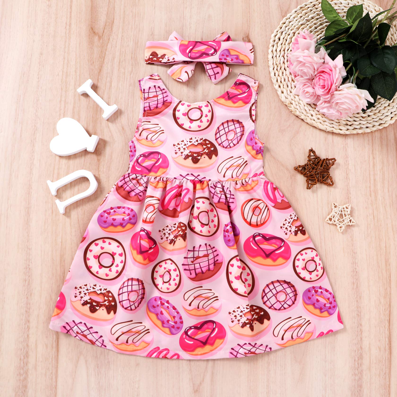 YOUNGER TREE Toddler Dresses - Cute Lemon & Pineapple Print Baby Girl Outfit | Summer & Spring Sundress for Toddlers | Perfect for Beach, Park & Playdates