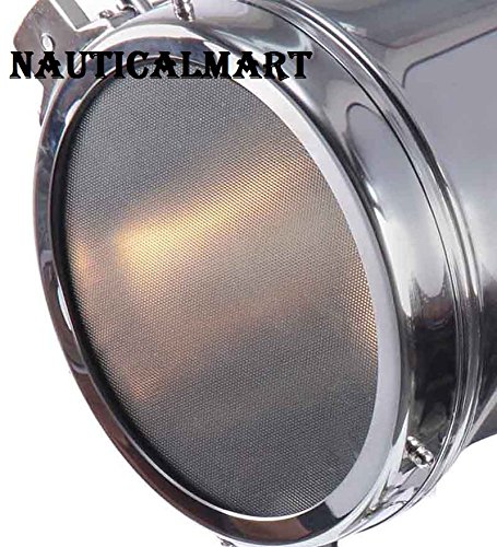 NauticalMart Adjustable LED Searchlight Spotlight with Black Tripod Stand - Waterproof Marine Boat Light for Night Fishing, Camping & Emergency Use