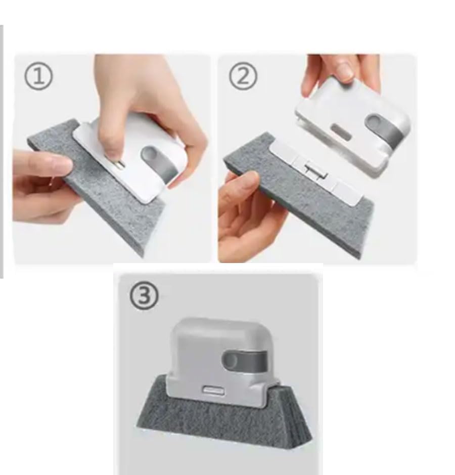 Window Track Cleaning Brush - Dual Head Dust Brush for Window Grooves, Door Slots & Hard-to-Reach Areas - Perfect for Home, Office & Car Cleaning