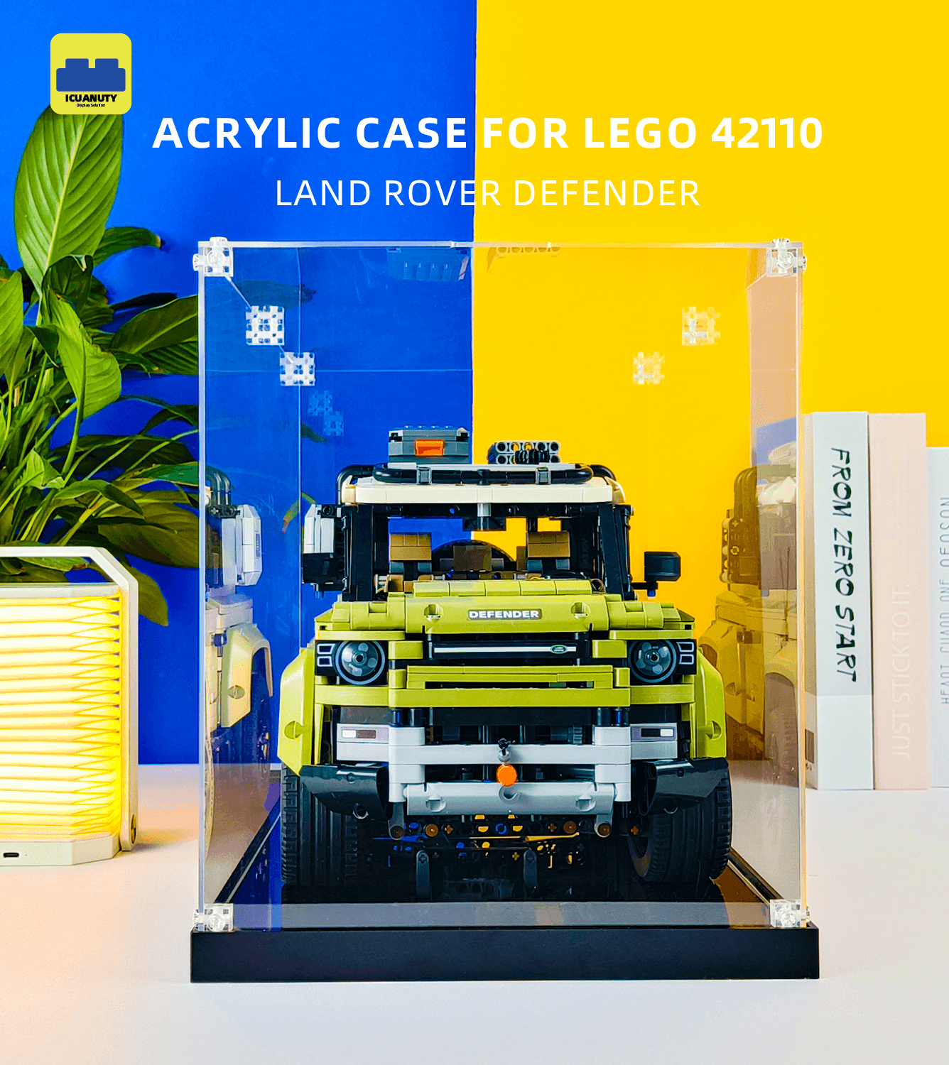 ICUANUTY Lego Display Case for Technic Land Rover Defender 42110 Building Kit - Showcase & Protect Your Lego Model | Perfect for Home Decor, Office Display & Collector's Showcase