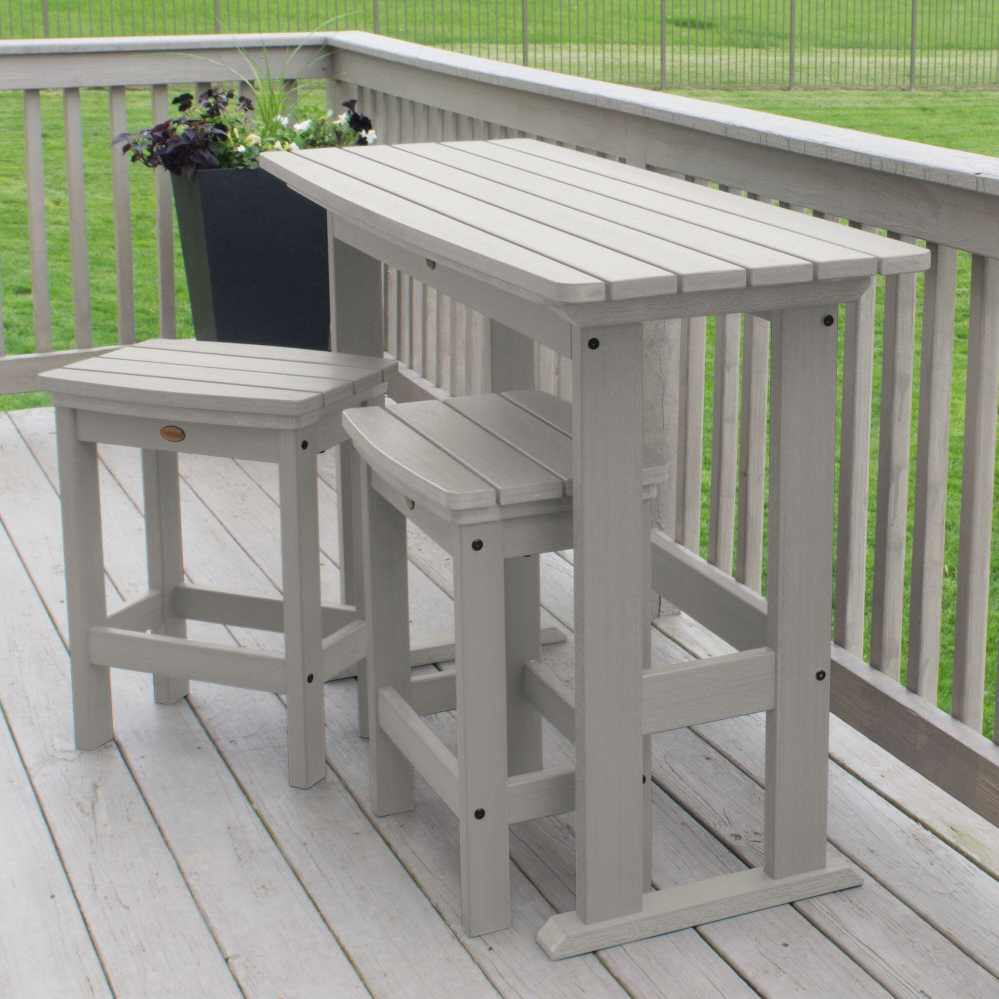 Lehigh 3-Piece Counter Height Balcony Patio Set - Outdoor Bistro Table and Chairs for Small Spaces, Perfect for Apartments, Decks & Gardens