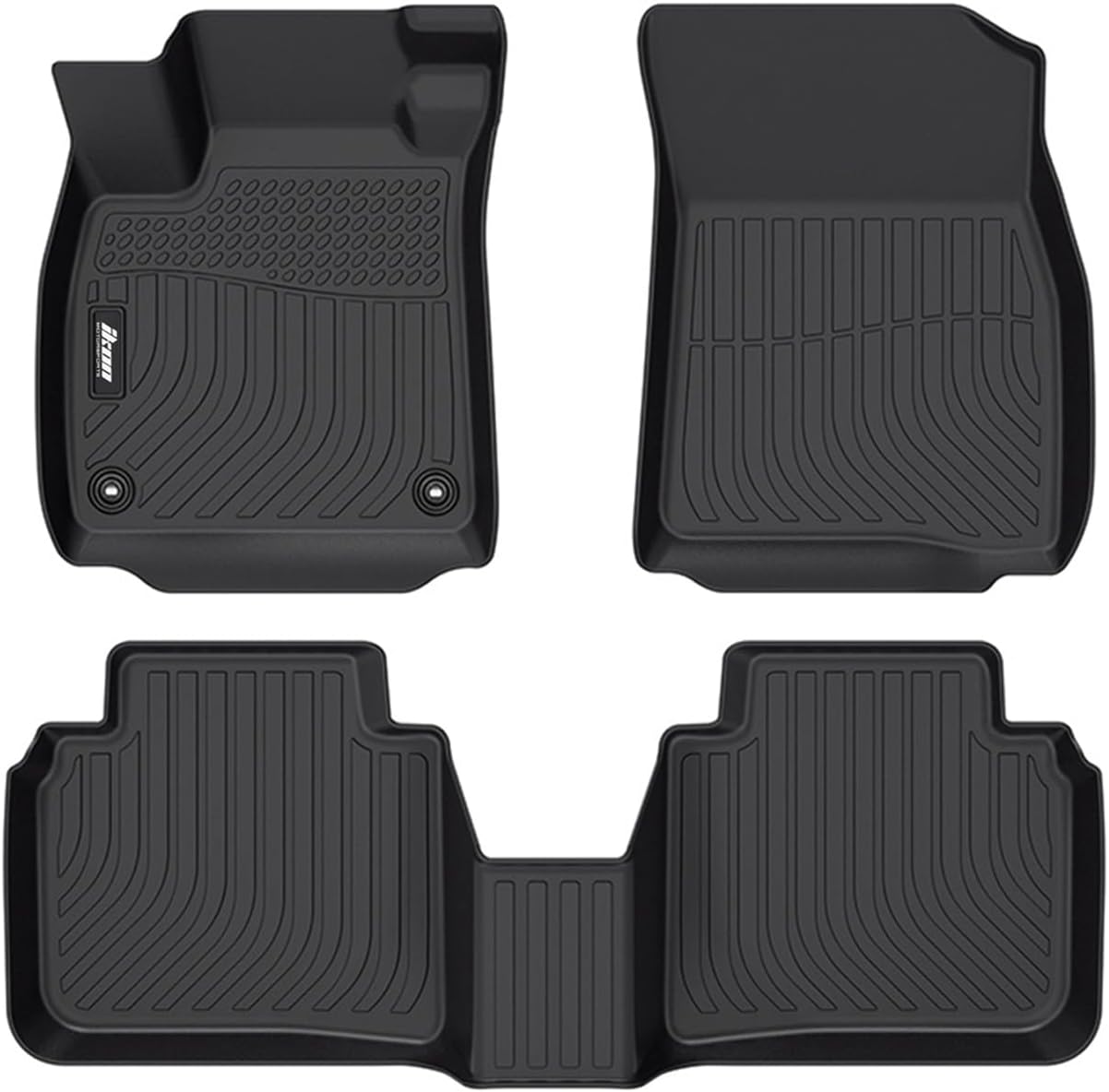 IKON 3D Molded All-Weather Floor Mats for 2023-2025 Honda Accord 4-Door Sedan - Custom Fit TPE Thermo Plastic Elastomer Car Floor Liners (3-Piece Set) - Perfect for Daily Commute, Road Trips & Winter Protection