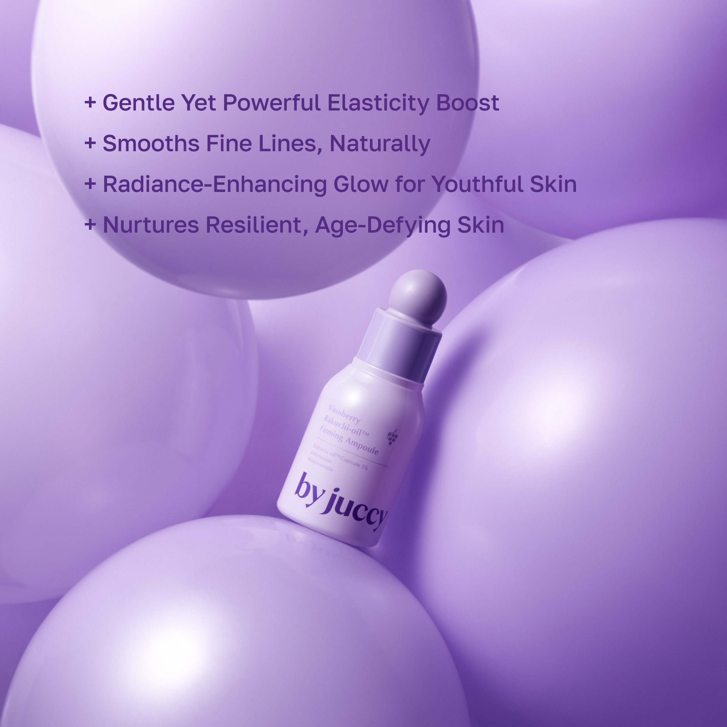 Juicy Vinoberry Bakuchi Oil™ Firming Ampoule 30ml - Natural Anti-Aging Face Serum for Wrinkles & Fine Lines | Perfect for Night Skincare Routine & Daily Hydration