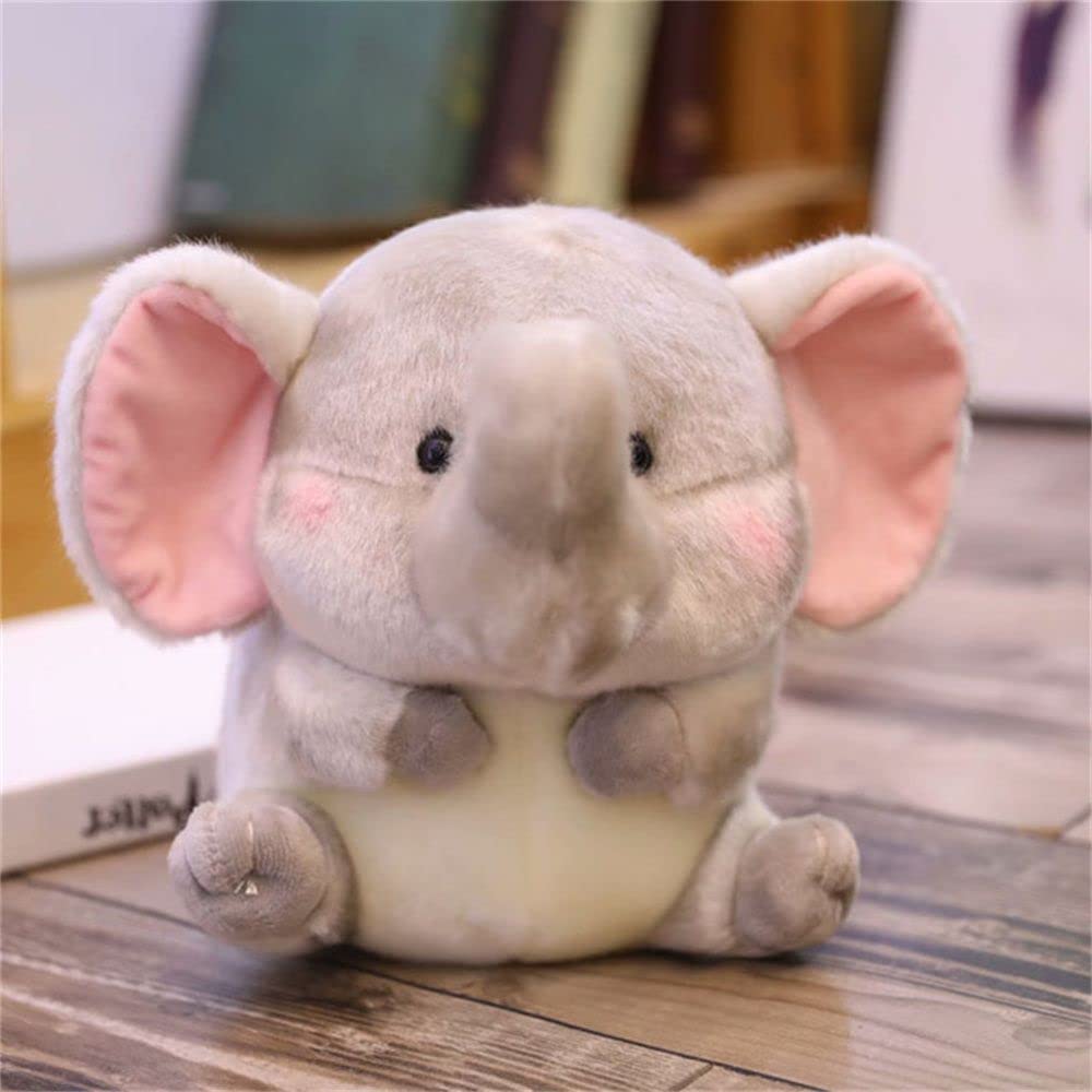 BYBYCD Cute Plush Stuffed Animals - Elephant, Cat, Cow & Owl Soft Toys for Kids (18cm) - Perfect Birthday Gifts for Boys & Girls, Nursery Decor, Cuddle Companions