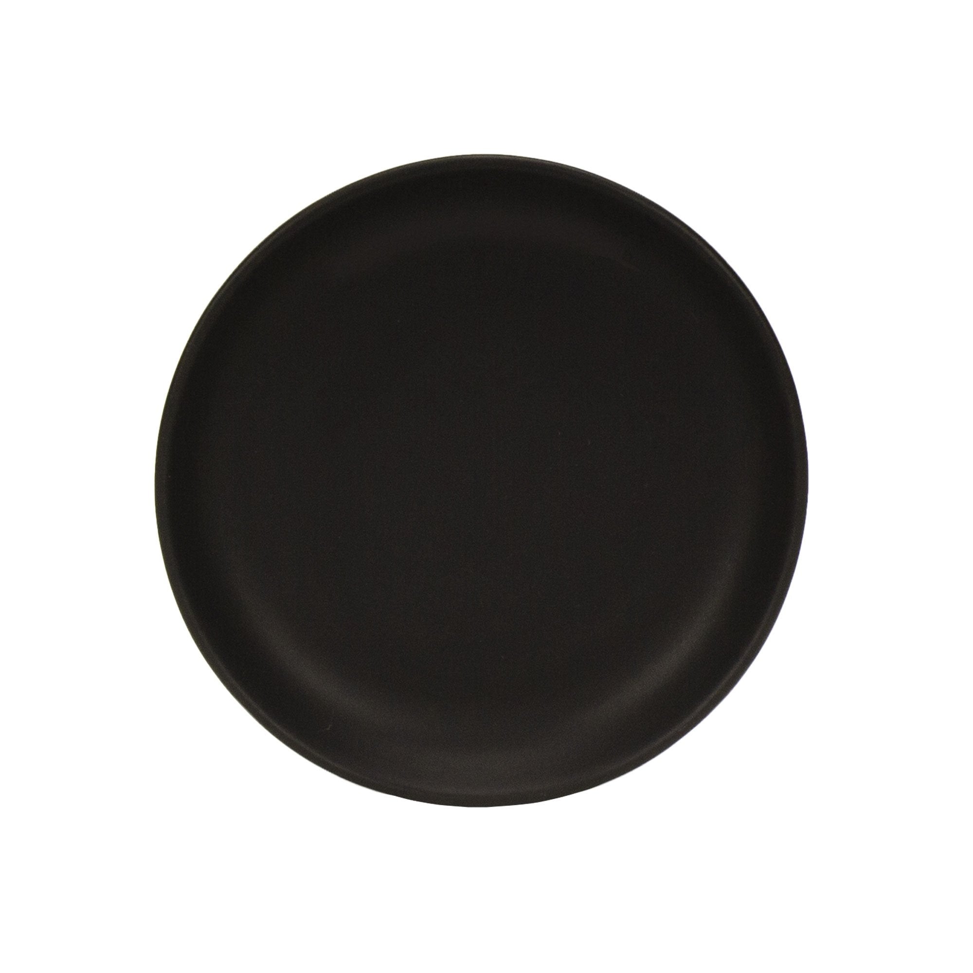 Premium Matte Black Large Dinner Plate Set - 4-Piece Elegant Coupe Design for Formal Dining & Entertaining