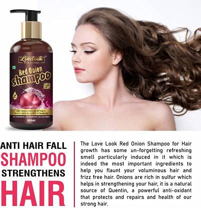 Lovelook Onion Hair Growth Shampoo for Hair Fall Control - 300ml | Natural Hair Loss Treatment for Thicker, Stronger Hair | Daily Use for Men & Women