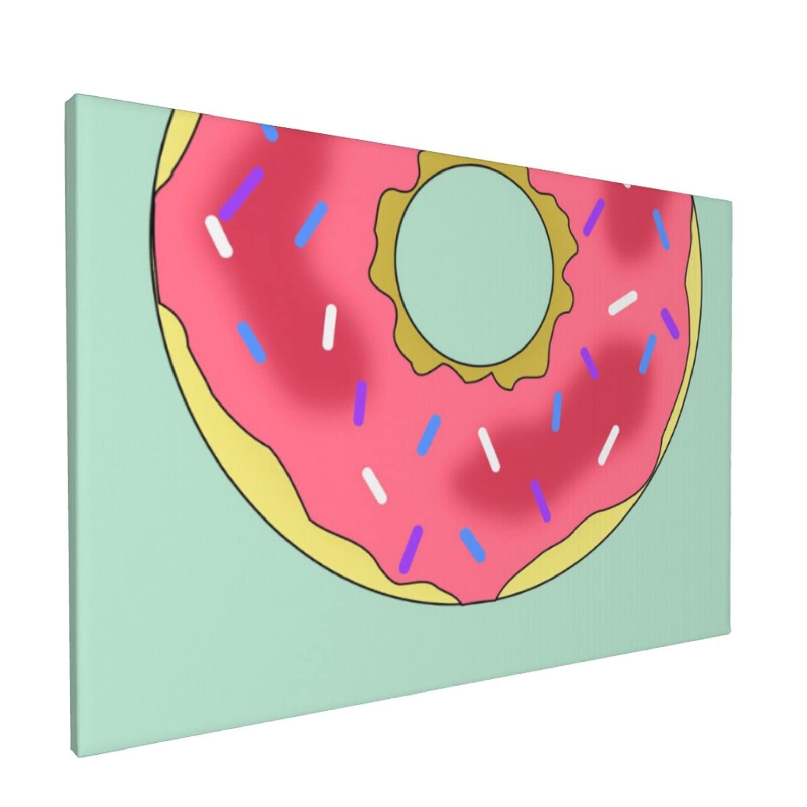 Modern Navy Blue Abstract Donut Canvas Wall Art - 12x18 Inch Framed Decor for Bedroom, Bathroom & Living Room - Simple Life Aesthetic Home Decorations