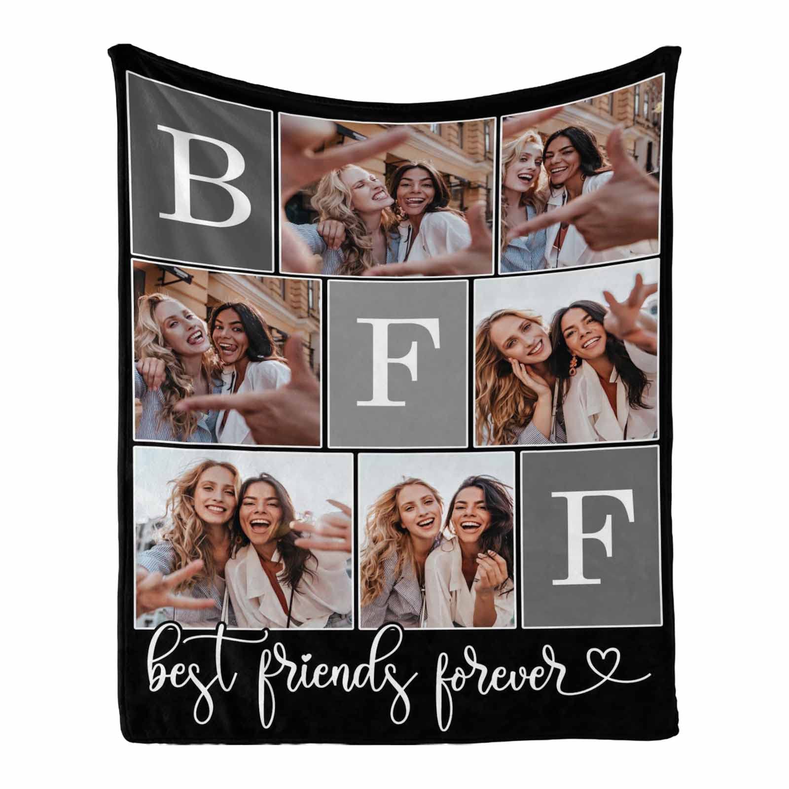 Best Friend Forever Gift Blanket - 50x60 Inch Soft Throw Blanket for Women, Girls, BFF & Sisters - Perfect Friendship Gift for Birthday, Christmas - Cozy Home Decor for Bed, Sofa & Camping