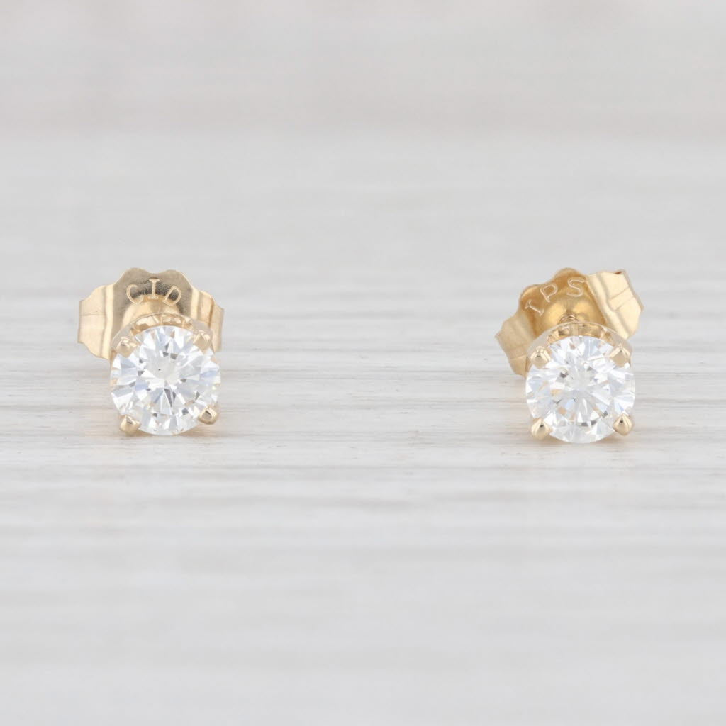 0.47ctw VS2 Diamond Stud Earrings in 14k Yellow Gold - April Birthstone Solitaire Earrings for Women - Perfect for Weddings, Anniversaries & Everyday Elegance