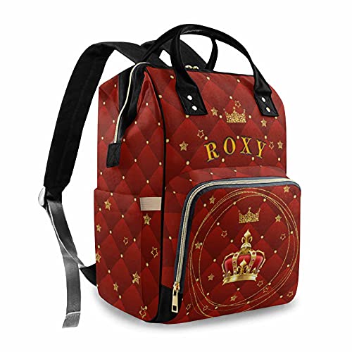 Personalized Embroidered Diaper Backpack with Crown Design - Custom Name Baby Bag for Boys & Girls, Waterproof Multifunctional Nursing Travel Backpack for Moms | Perfect Baby Shower Gift, Hospital Visits & Family Outings
