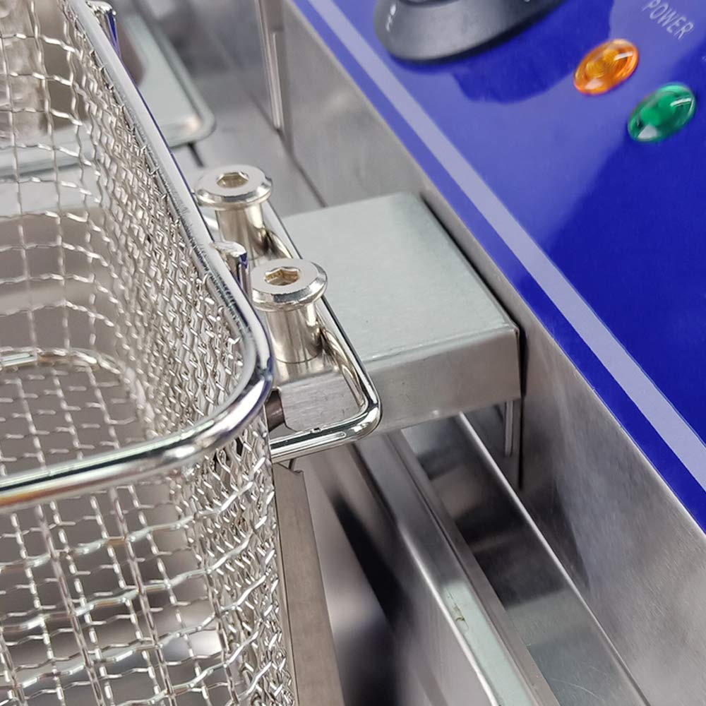 Commercial Electric Deep Fryer 2000Wx2 10Lx2 - Stainless Steel Countertop Deep Fryer with Temperature Control - Double Tank for French Fries, Chicken Wings - Perfect for Restaurant, Home Kitchen, Fast Food Business, Catering & Large Family Gatherings