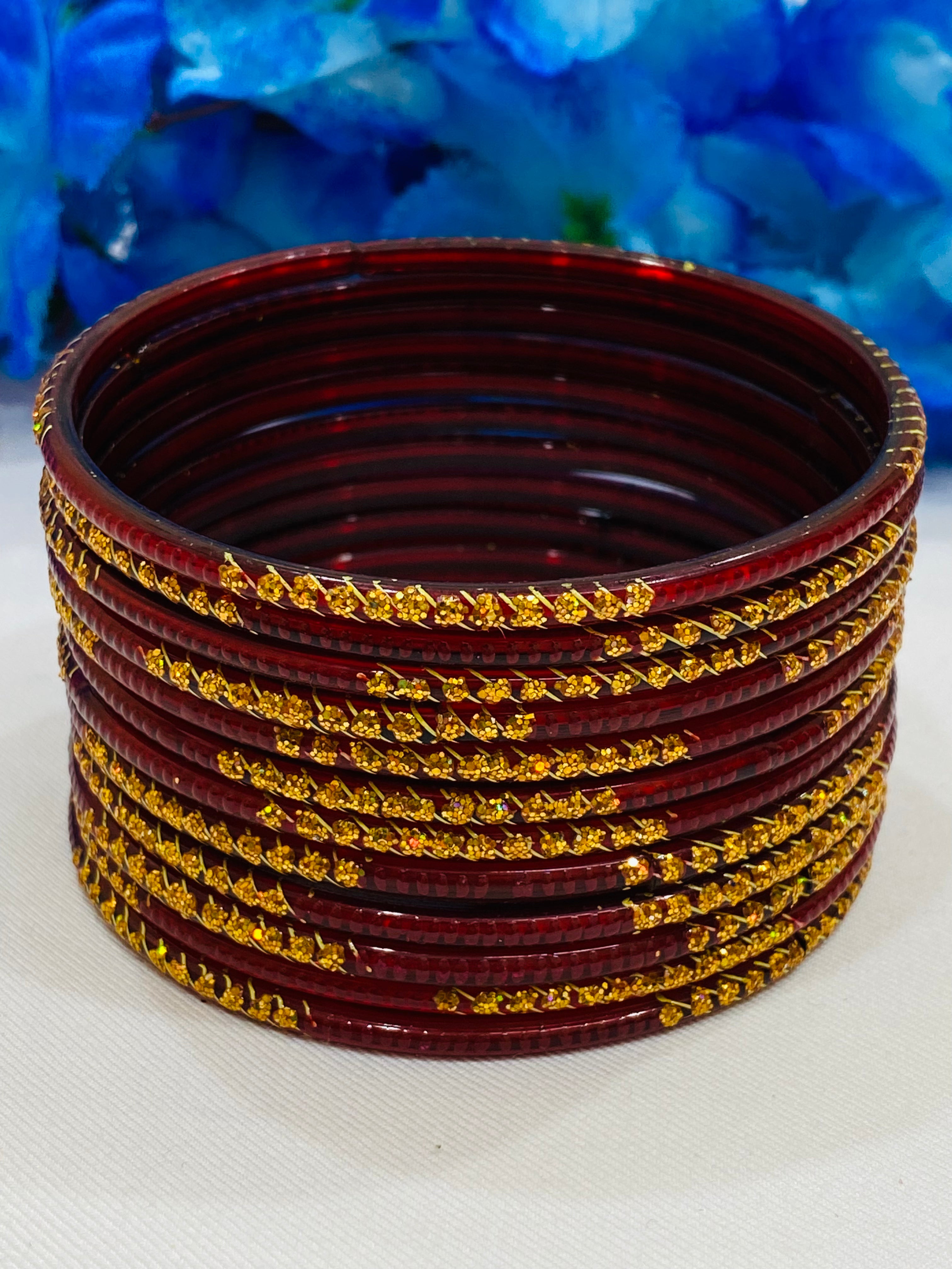 Elegant Maroon Glass Bangles for Women - Traditional Indian Handmade Jewelry - Perfect for Weddings, Parties & Ethnic Fashion
