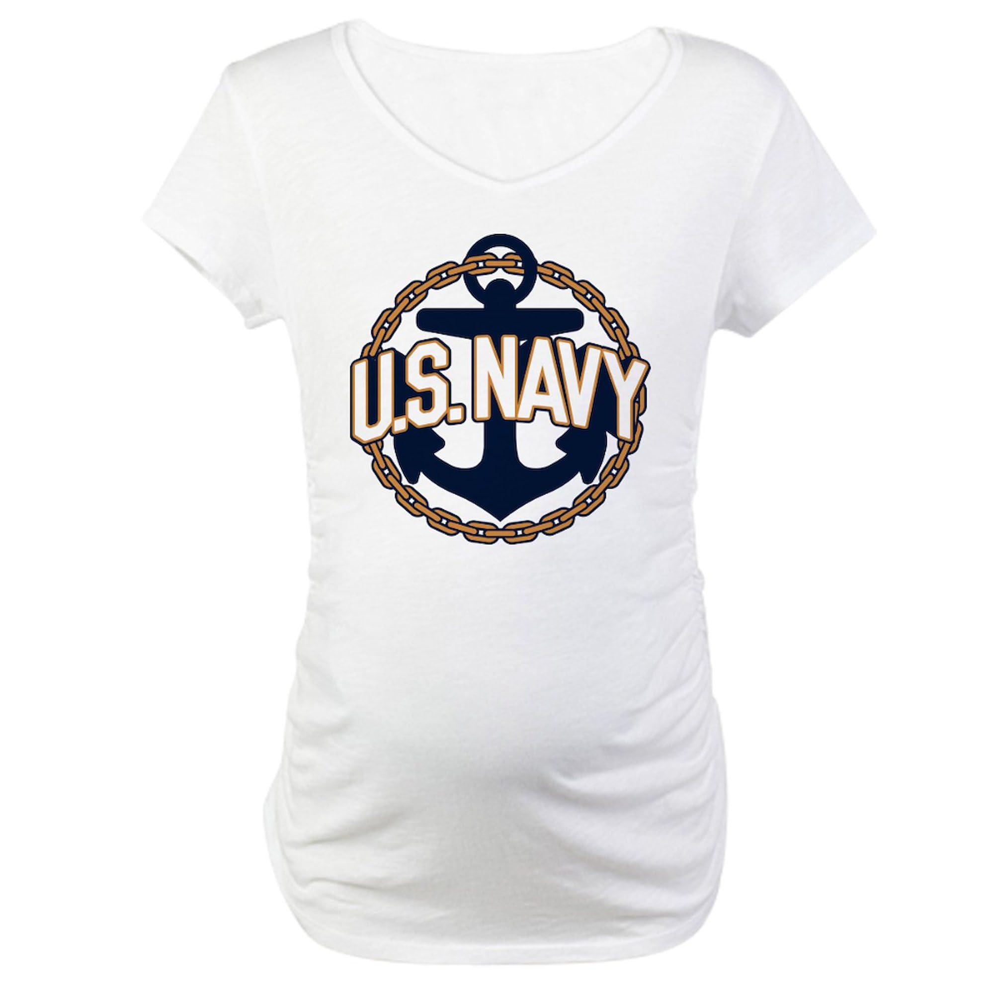 U.S. Navy Seal Maternity T-Shirt for Women - Comfortable Ruched Side Design - Perfect for Pregnancy, Military Pride & Casual Wear