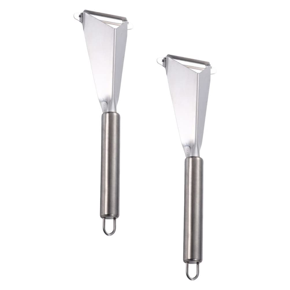 2-Piece Stainless Steel Fruit Carving Knife Set - Triangular Blade Apple Cutter for Kitchen, Professional Fruit Carving Tools for Home Chefs (Silver) - Perfect for Fruit Art, Garnishing, and Party Food Decoration