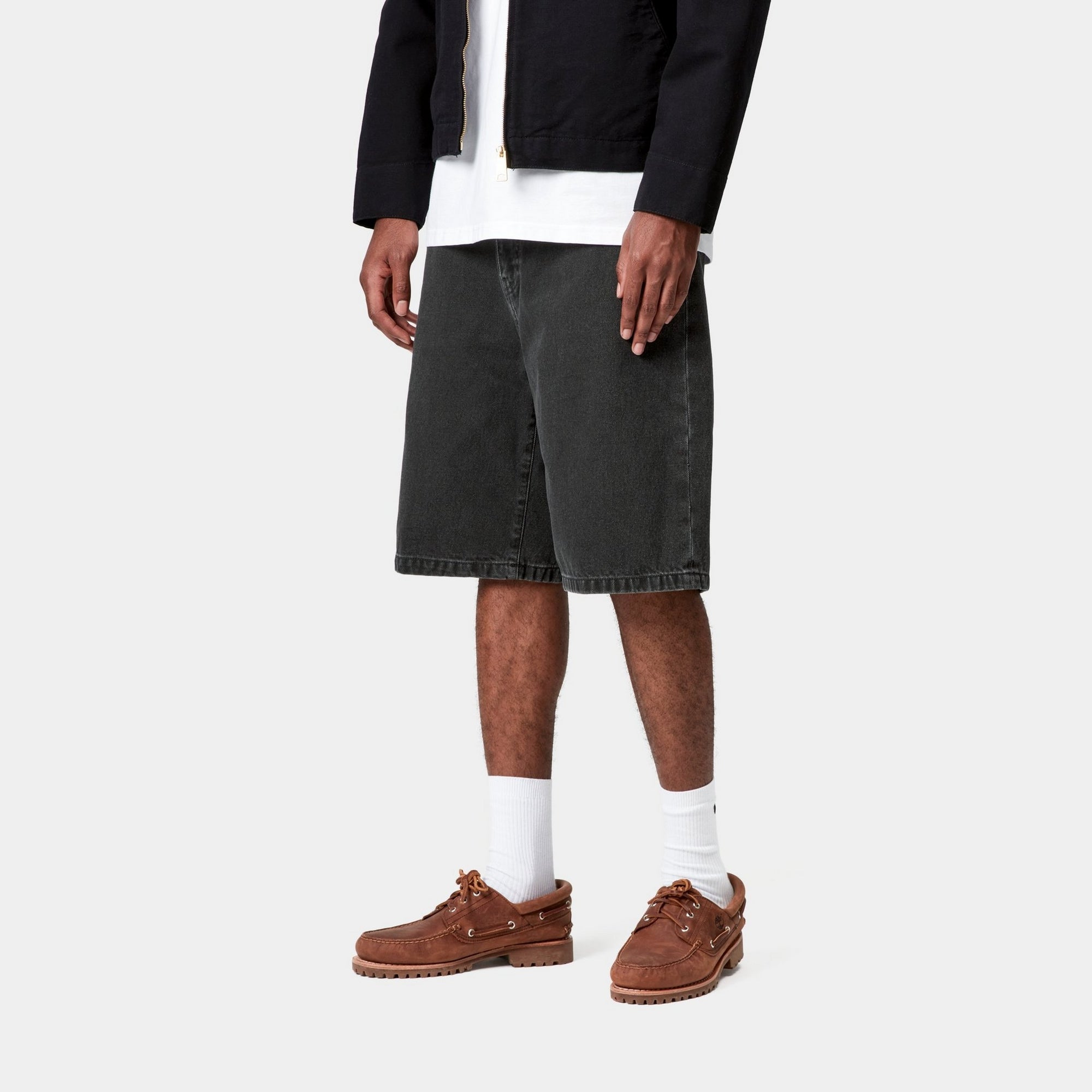 Landon Short - Black Stone Washed Denim Shorts for Men | Casual & Comfortable Summer Wear