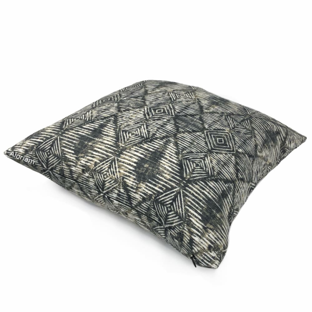 Etro Black Ethnic Diamond Print Pillow Cover - Indoor & Outdoor Decorative Cushion Cover for Sofa, Bed, Patio & Garden Decor