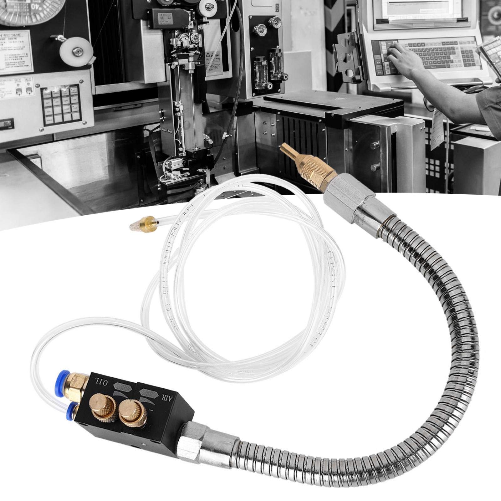 STR-01 CNC Coolant Spray System - High Pressure Mist Lubrication for Lathe, Milling & Grinding Machines - Includes Check Valve & Stainless Steel Hose - Perfect for Metalworking, Engraving & Precision Cutting Operations