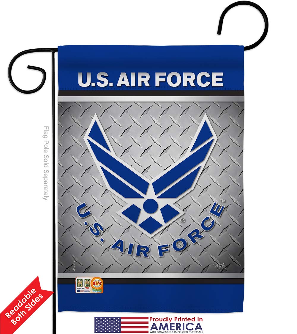 USAF American Military Garden Flag - Double-Sided Armed Forces Veteran Yard Banner 28x40 Inch - Patriotic Outdoor Decor for Home, Lawn & Memorial Day Celebrations - Made in USA