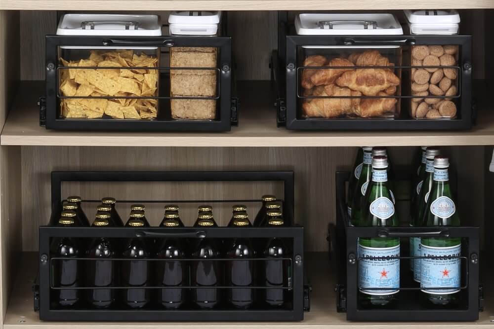 Large Pull Out Pantry Drawer Organizer - Black | Heavy Duty Kitchen Storage Solution for Spices, Canned Goods & Dry Food | Perfect for Pantry, Cabinet or Closet Organization