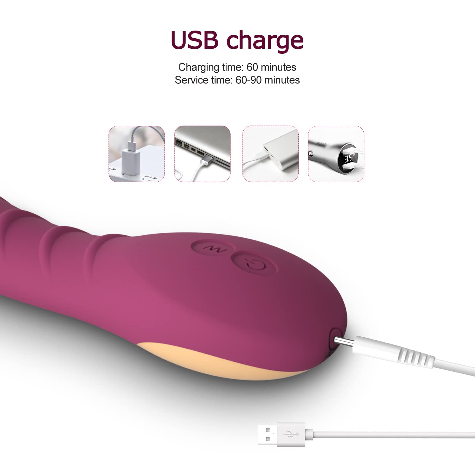 Rechargeable G Spot Vibrator - 12 Speeds for Clit & Vagina Stimulation | Women & Couples Sex Toy for Bedroom Pleasure