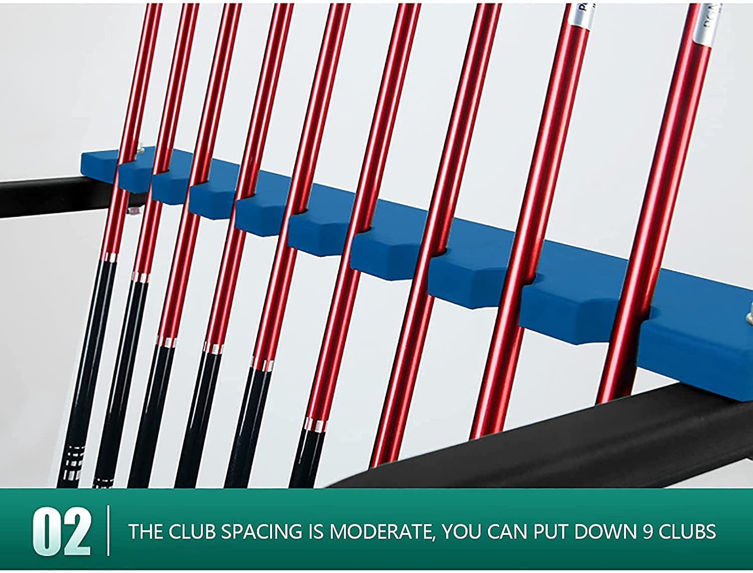 Premium 9-Slot Golf Club Stand Rack | Heavy-Duty Golf Putter & Iron Organizer | Garage & Home Storage Solution (27.56 x 10.83 x 19.69 Inches) | Perfect for Golf Bag Organization & Space Saving