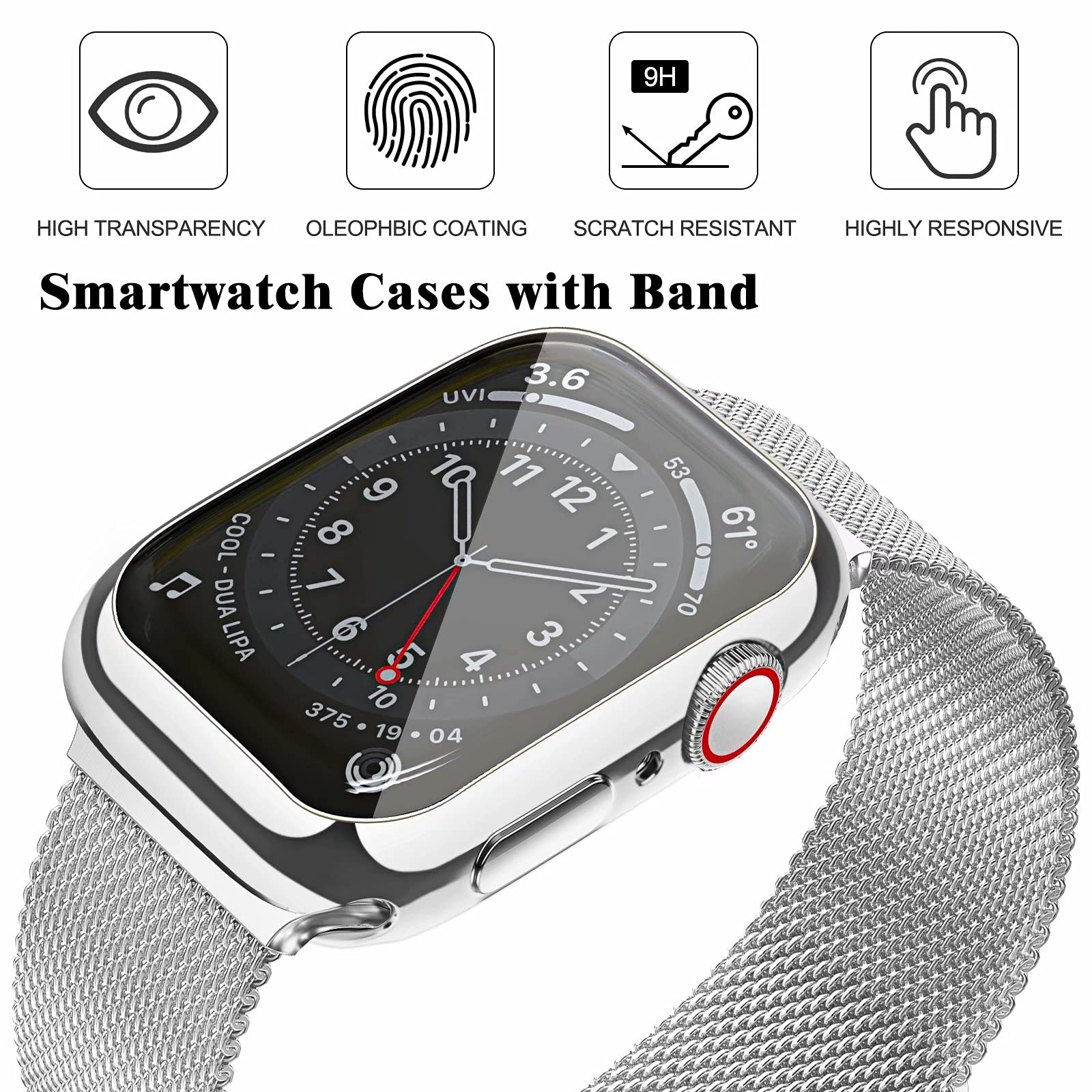 Premium Stainless Steel Magnetic Milanese Loop Band for Apple Watch 42mm/44mm/45mm - Compatible with iWatch Series SE 10/9/8/7/6/5/4/3/2/1 - Adjustable Metal Mesh Strap for Women & Men - Perfect for Workouts, Office & Everyday Wear