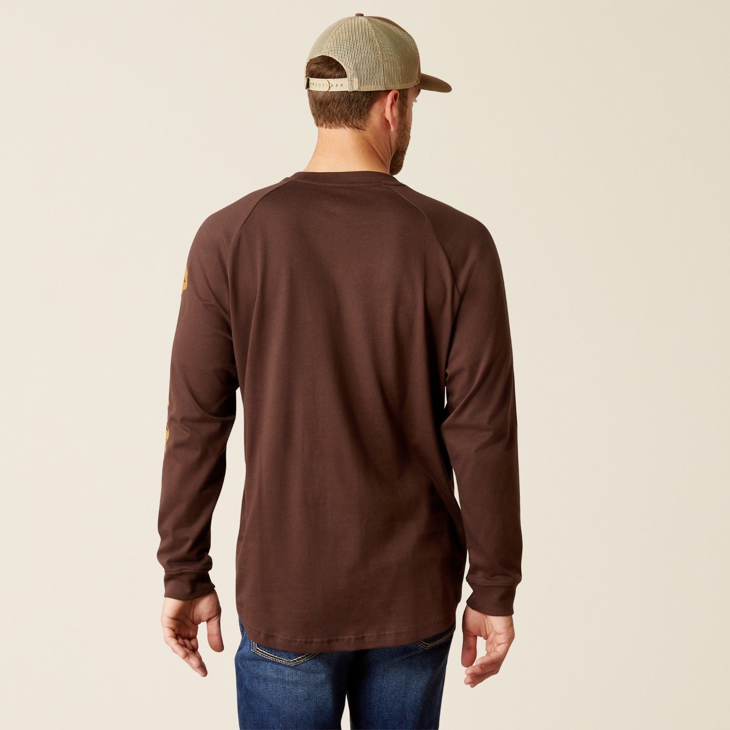 Ariat Men's Rebar Cotton Strong Graphic Long Sleeve T-Shirt - Durable Workwear for Construction, Farming & Outdoor Activities