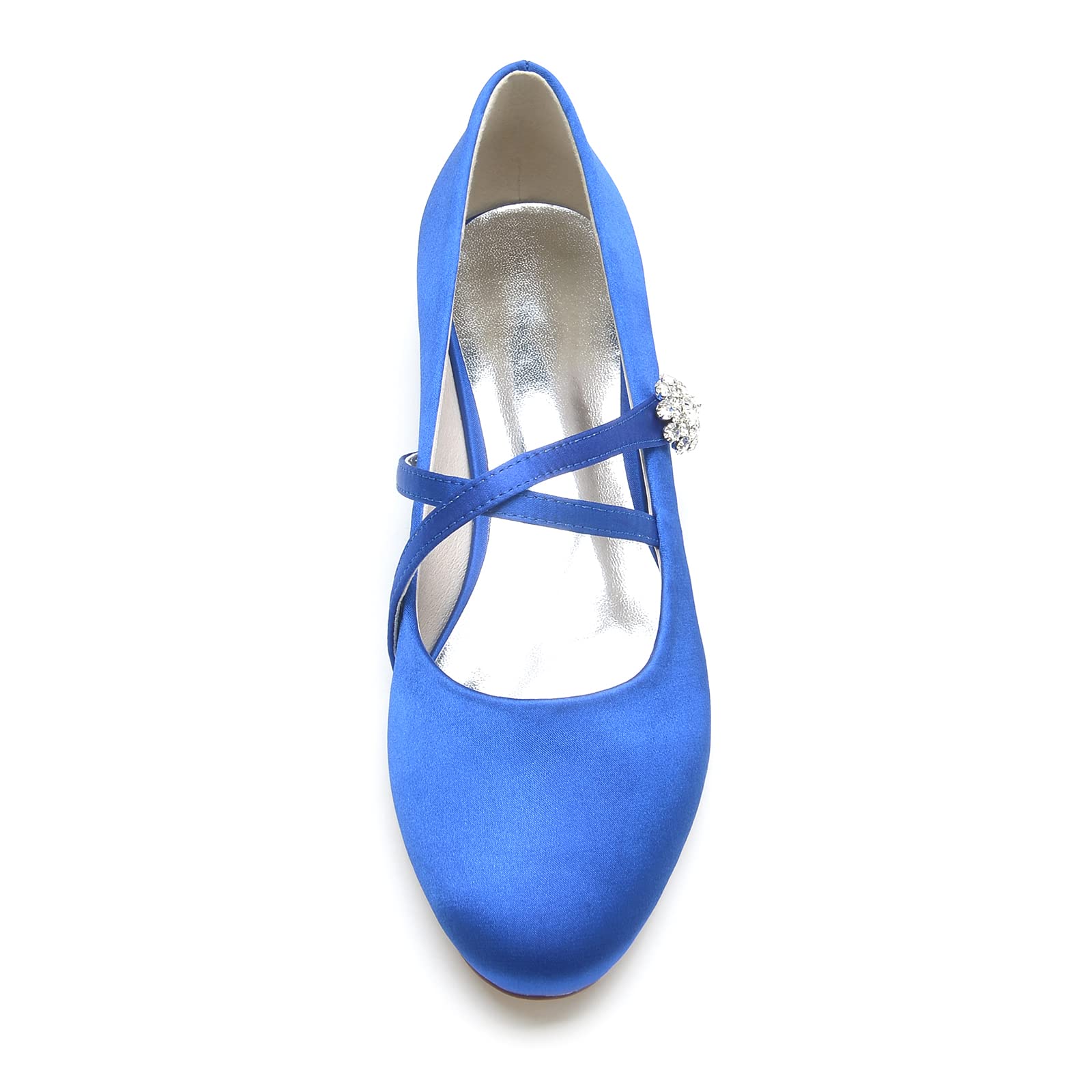 ADMLZQQ Women's Rhinestone Ballerina Flats - Elegant Satin Cross Ankle Strap Ballet Shoes for Wedding, Party & Evening Occasions