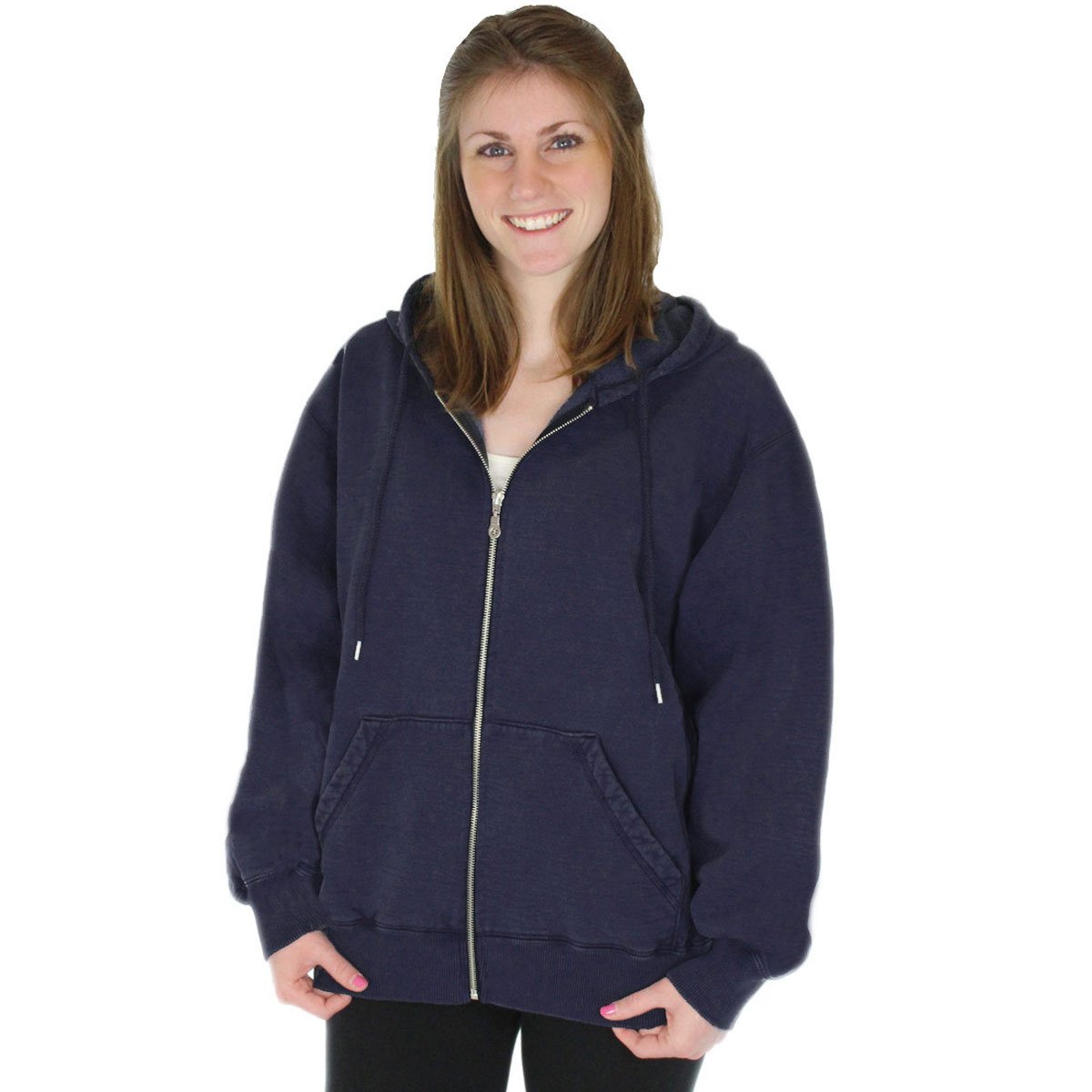 CottonMill Women's 100% Cotton Heavyweight Zip-Up Hoodie Sweatshirt - Cozy Casual Wear for Fall & Winter, Gym, Lounge, and Outdoor Activities