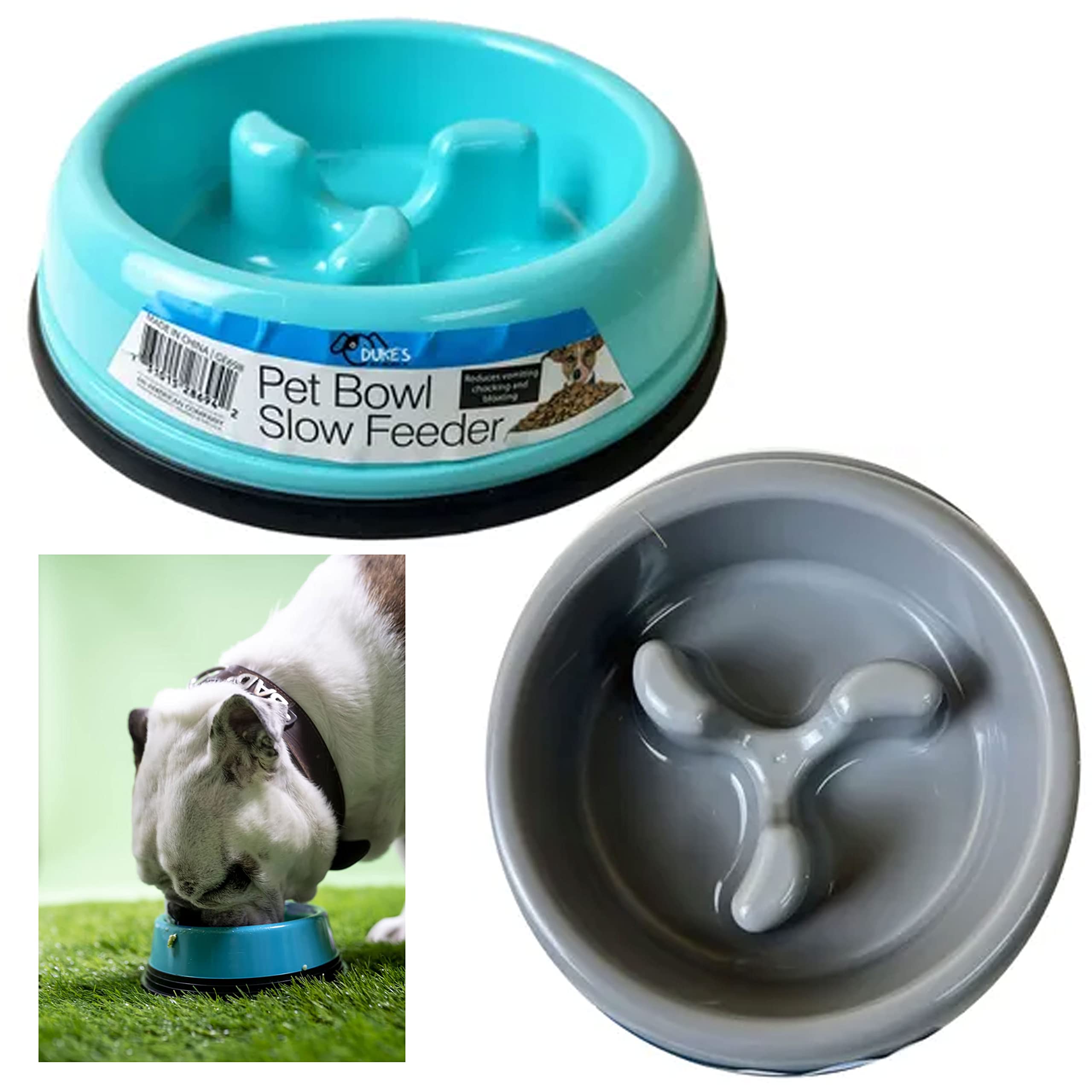 Slow Feeder Dog Bowl - Anti Bloat & No Gulp Design for Puppies & Cats - Interactive Pet Feeding Bowl for Fast Eaters - Perfect for Mealtime Enrichment & Digestive Health