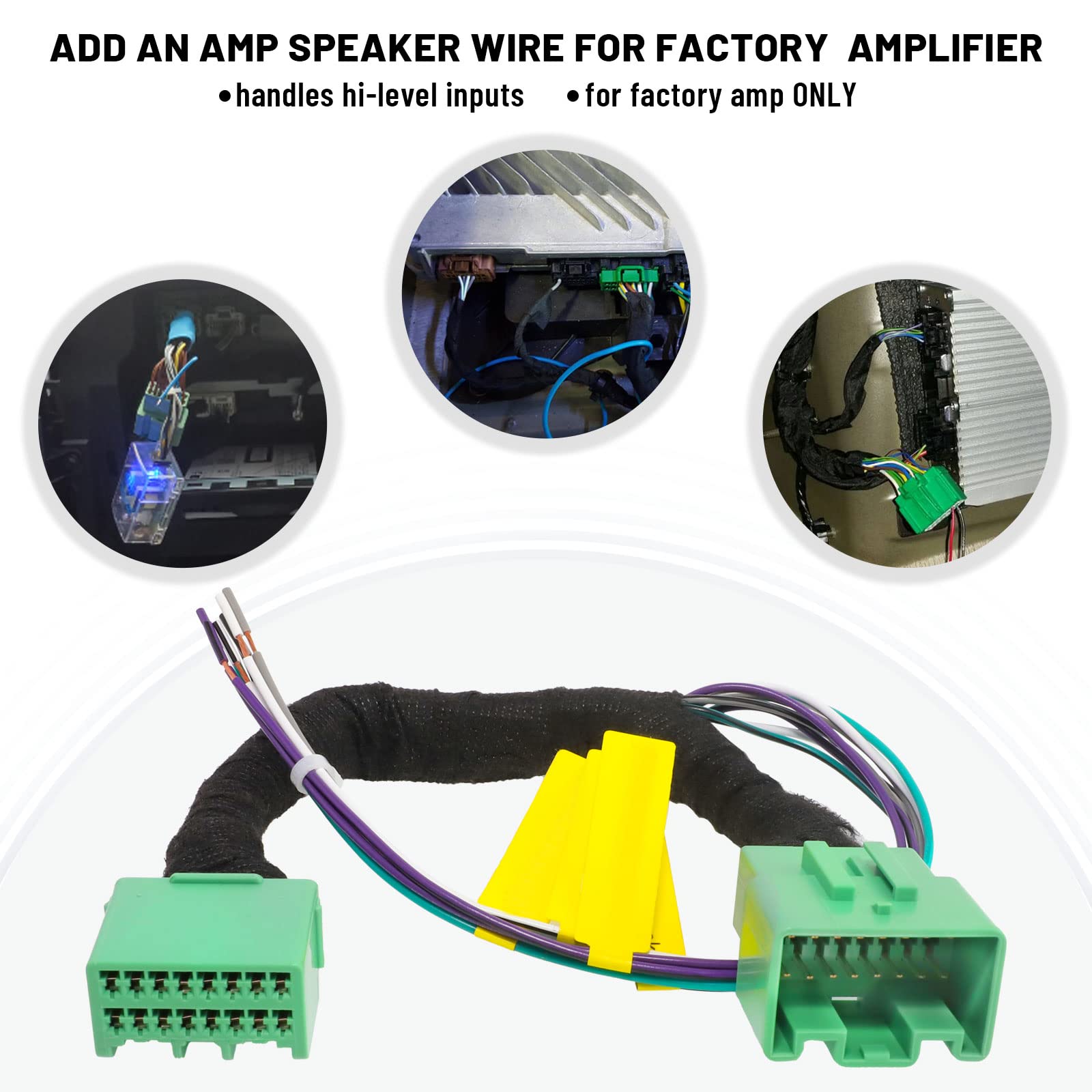 RED WOLF AMP Amplifier Subwoofer T-Harness Wiring Kit - Speaker Connector Adapter Plug for 2014-2021 Chevy GMC Silverado Sierra Yukon - Easy Install Factory Radio Upgrade for Enhanced Bass & Sound System | Perfect for Car Audio Enthusiasts & Truck Owners