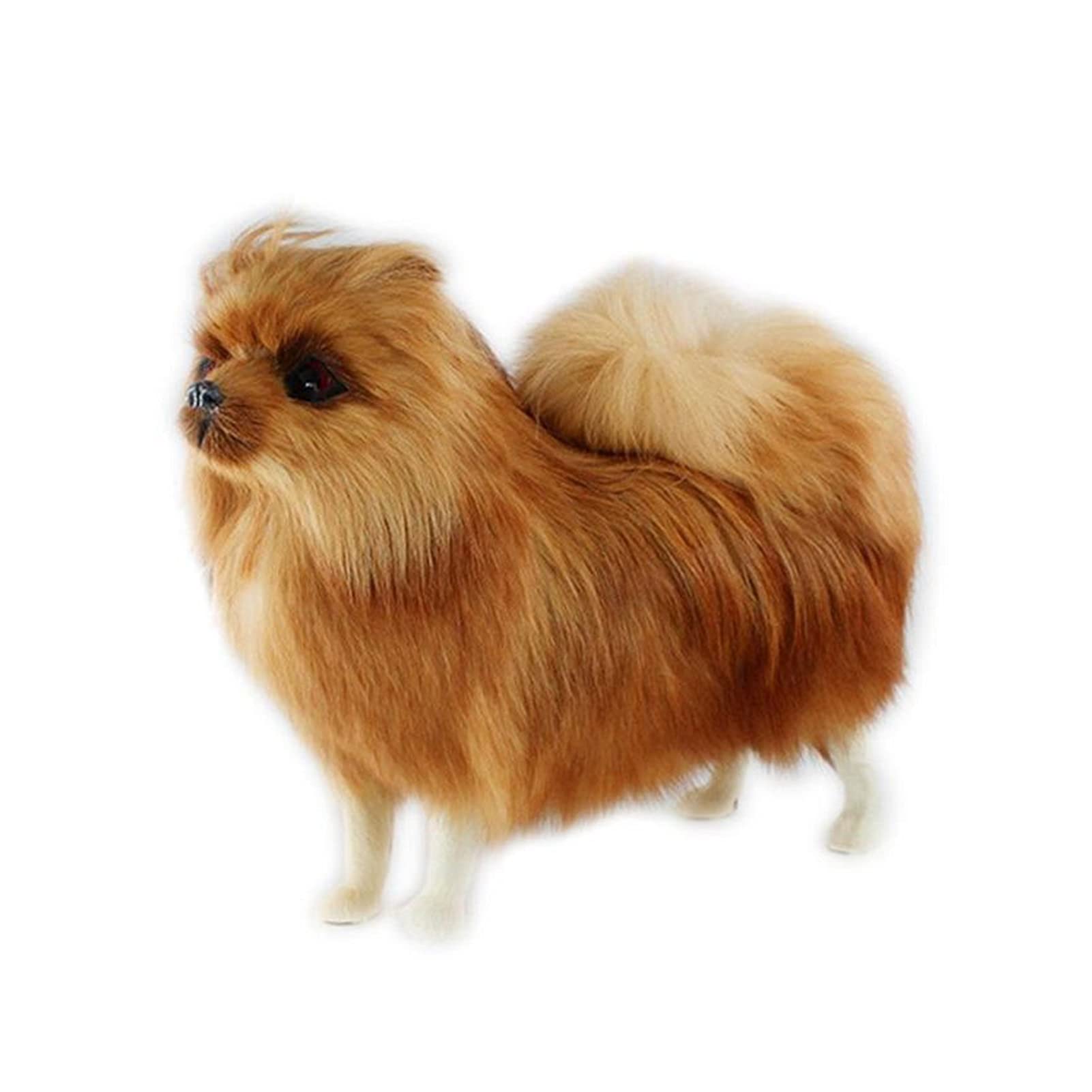 Burneill Realistic Simulation Pomeranian Plush Dog Toy - Lifelike Stuffed Animal Puppy Doll for Kids & Pet Lovers | Perfect Gift for Birthdays, Christmas & Home Decor