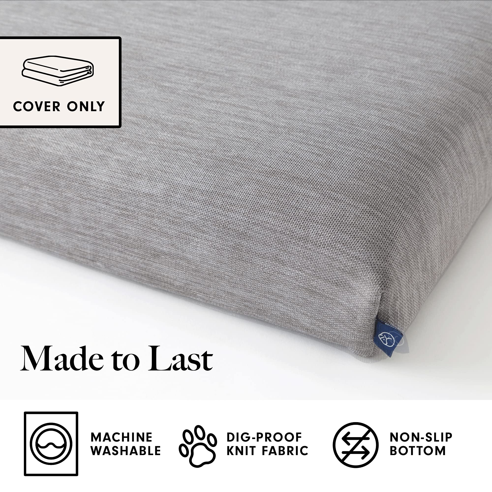 Washable & Durable Dog Bed Cover Replacement - Eco-Friendly DIY Pet Bed Cushion Cover Only (Small, Gray) - Perfect for Home, Kennel & Travel Use