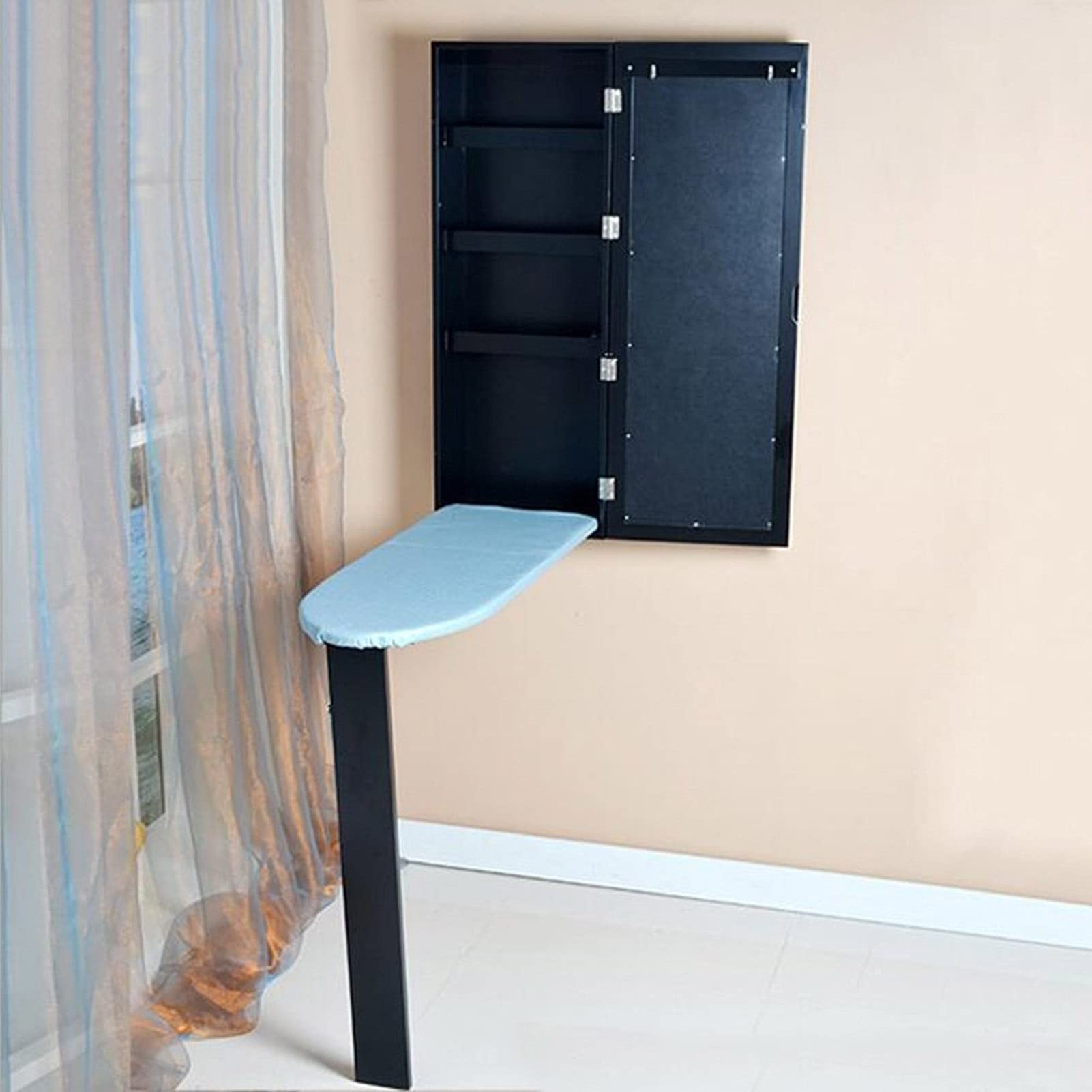 Space-Saving ZR-Wall In-Wall Folding Ironing Board - Wardrobe Storage Ironing Station (35.5