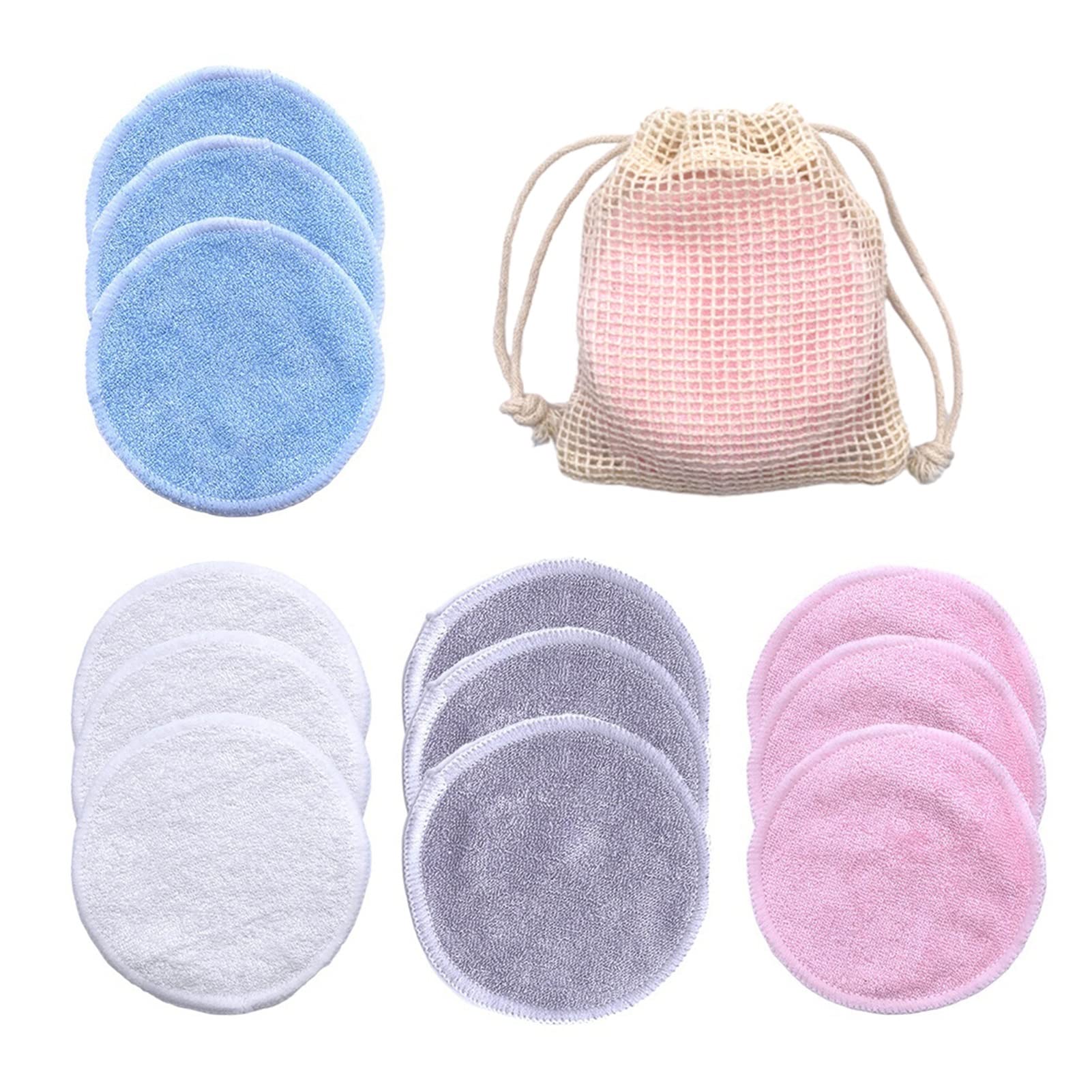 **10Pcs Reusable Makeup Remover Pads - Washable Fiber Facial Rounds for Gentle Skin Cleaning & Makeup Removal (Blue) | Eco-Friendly & Soft for Daily Beauty Routine**